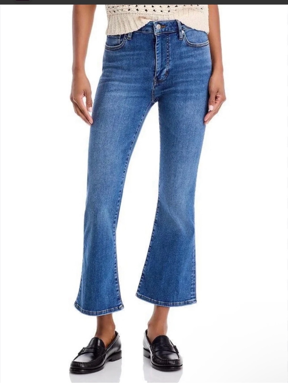 FRAME Denim Le Crop Mini Boot Mermaid Rinse Stretch Organic Cotton 28 SHORT